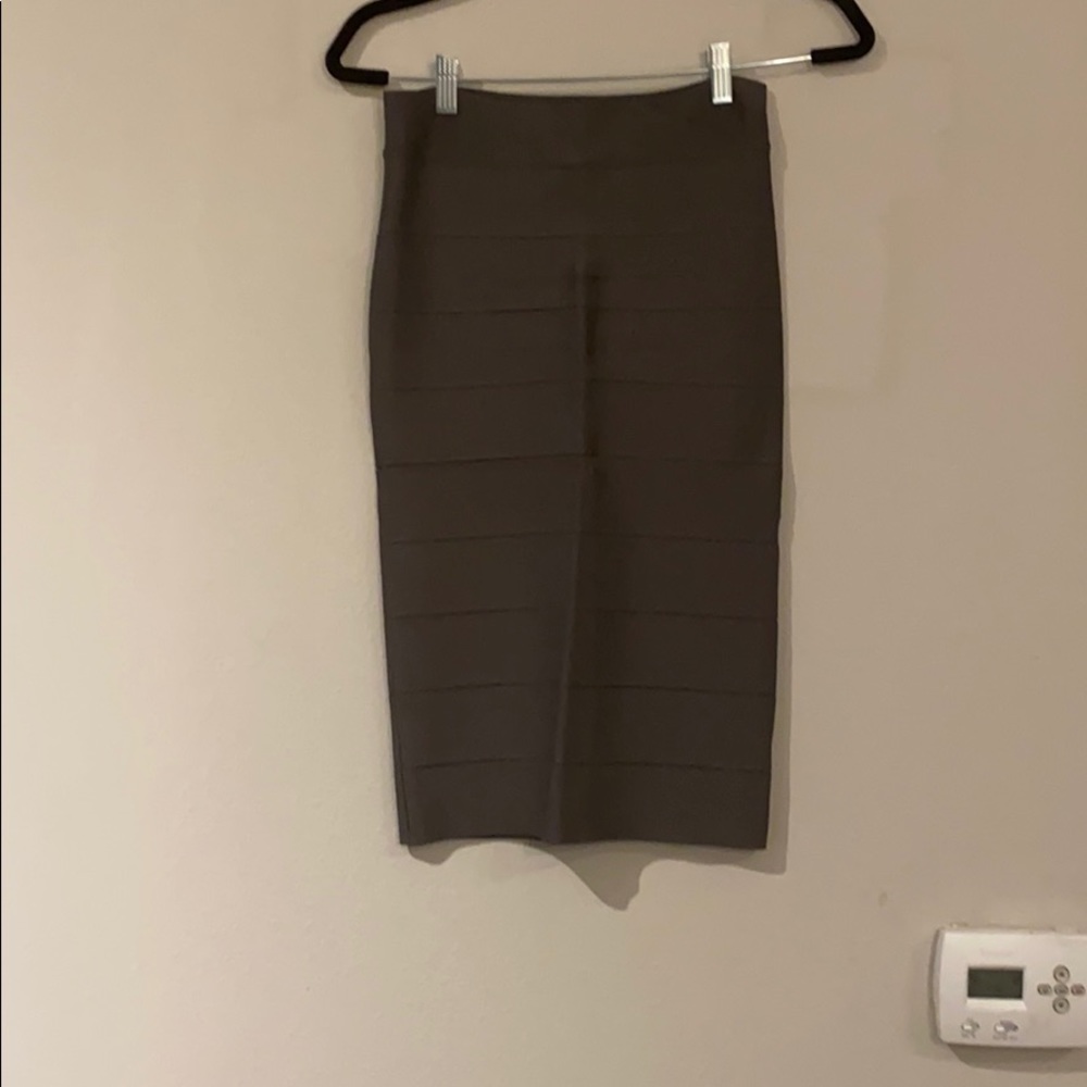 BCBG Grey Long Bandage Skirt